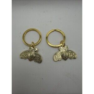 2 Patron Tequila Metal Bumble Bee Logo Keychain Key Ring Lot